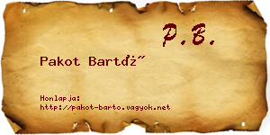 Pakot Bartó névjegykártya